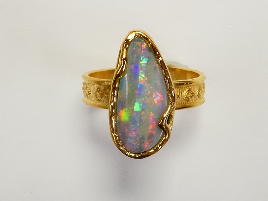 Opal Ring rot funkelnd id 100654