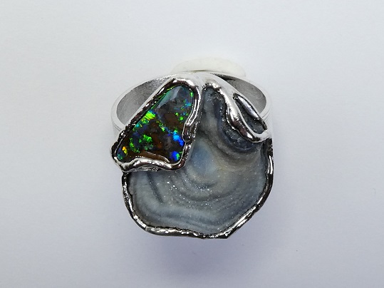 Opal Ring neu definiert P1020267 Opal Ring neu definiert mit Calcitrose id 100674